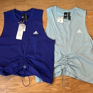 NWT Slate Gray and Indigo Blue Adidas Workout Tanks Bundle